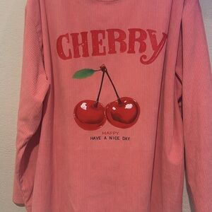 Cherry Long Sleeve Shirt - Pink